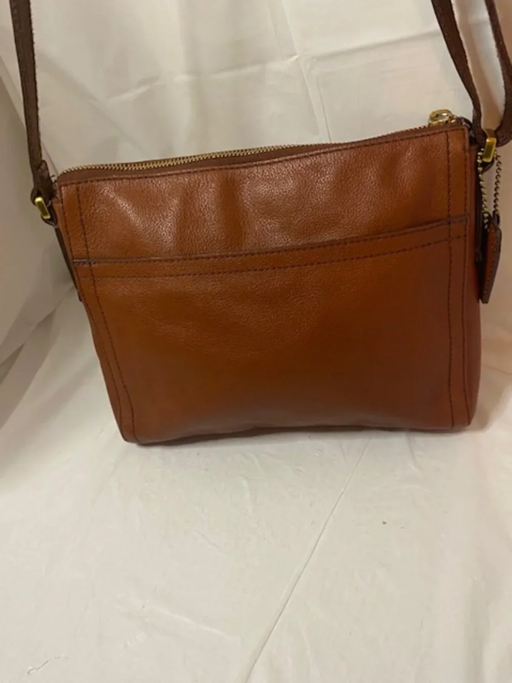 Fossil Tara Brown Leather Crossbody Bag